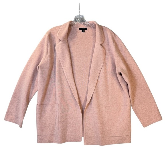 J. Crew Sweaters - J Crew Open Wool Blend Pink Cardigan Womens Size Medium